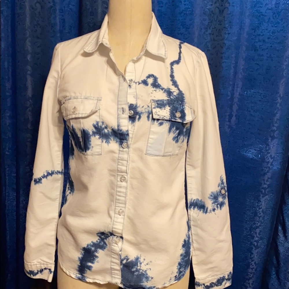 Charlotte Russe tie dye button down shirt